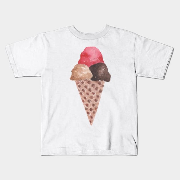 Ice cream cone Kids T-Shirt by GinaaArts